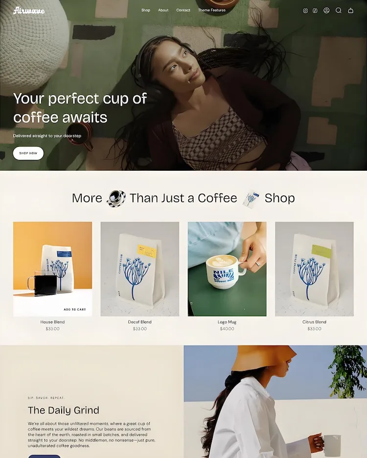 Food & Beverage desktop preview